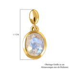 Premium Regenbogen Mondstein-Ohrringe, 925 Silber vergoldet ca. 2.51 ct