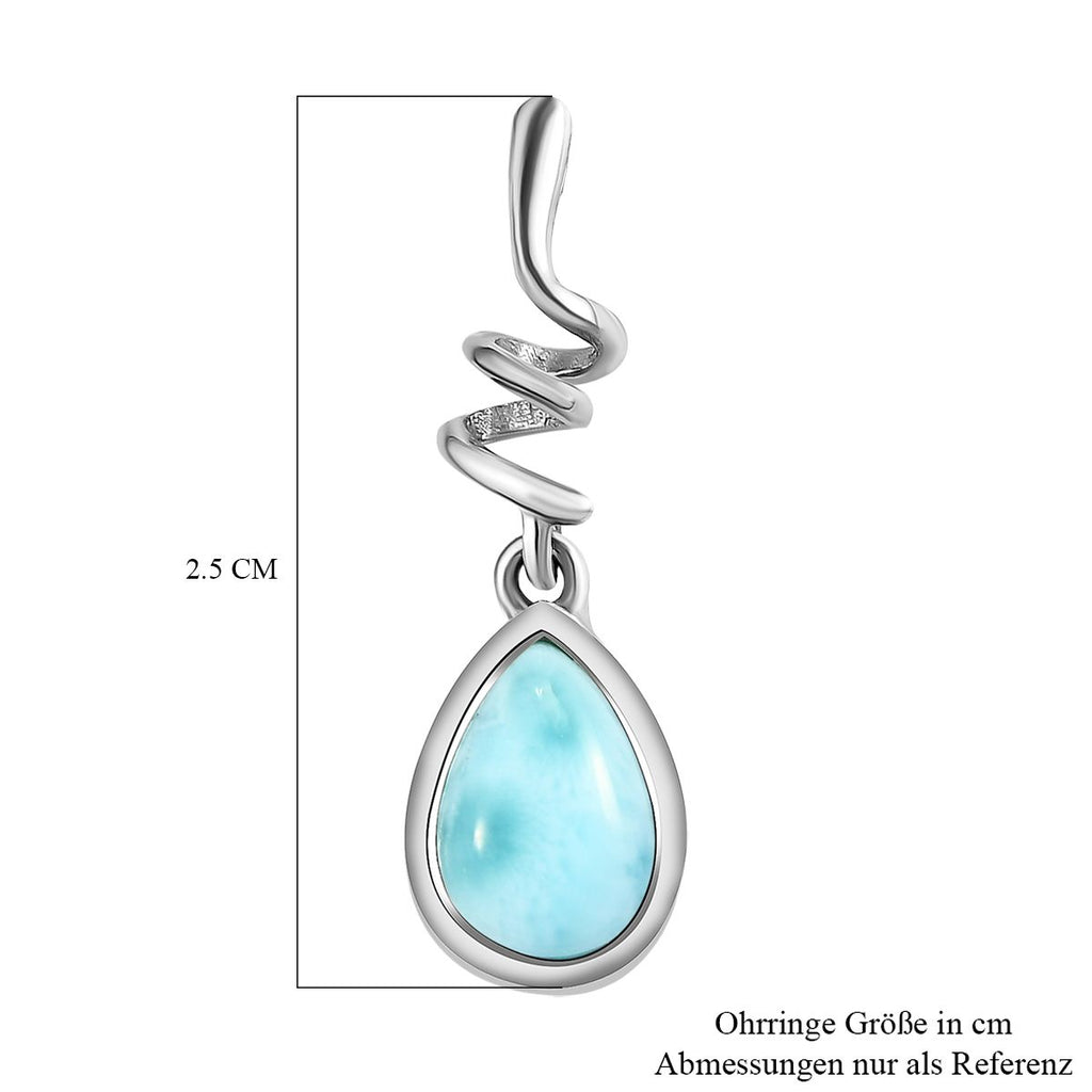Larimar-Ohrringe, 925 Silber platiniert ca. 2,97 ct