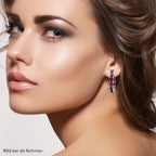 Rhodolith Granat-Creolen, 925 Silber platiniert ca. 12,98 ct
