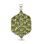 Natürlicher Peridot-Anhänger, 925 Silber platiniert ca. 8.70 ct