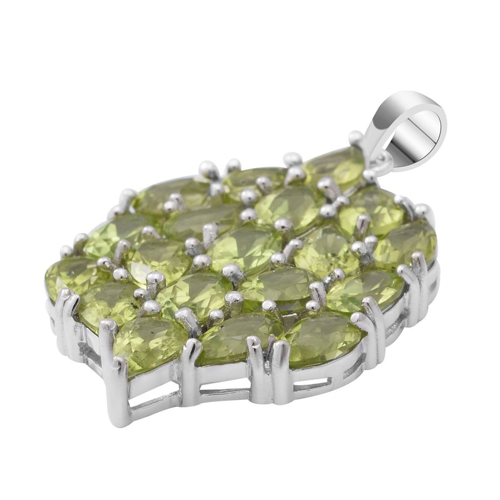 Natürlicher Peridot-Anhänger, 925 Silber platiniert ca. 8.70 ct
