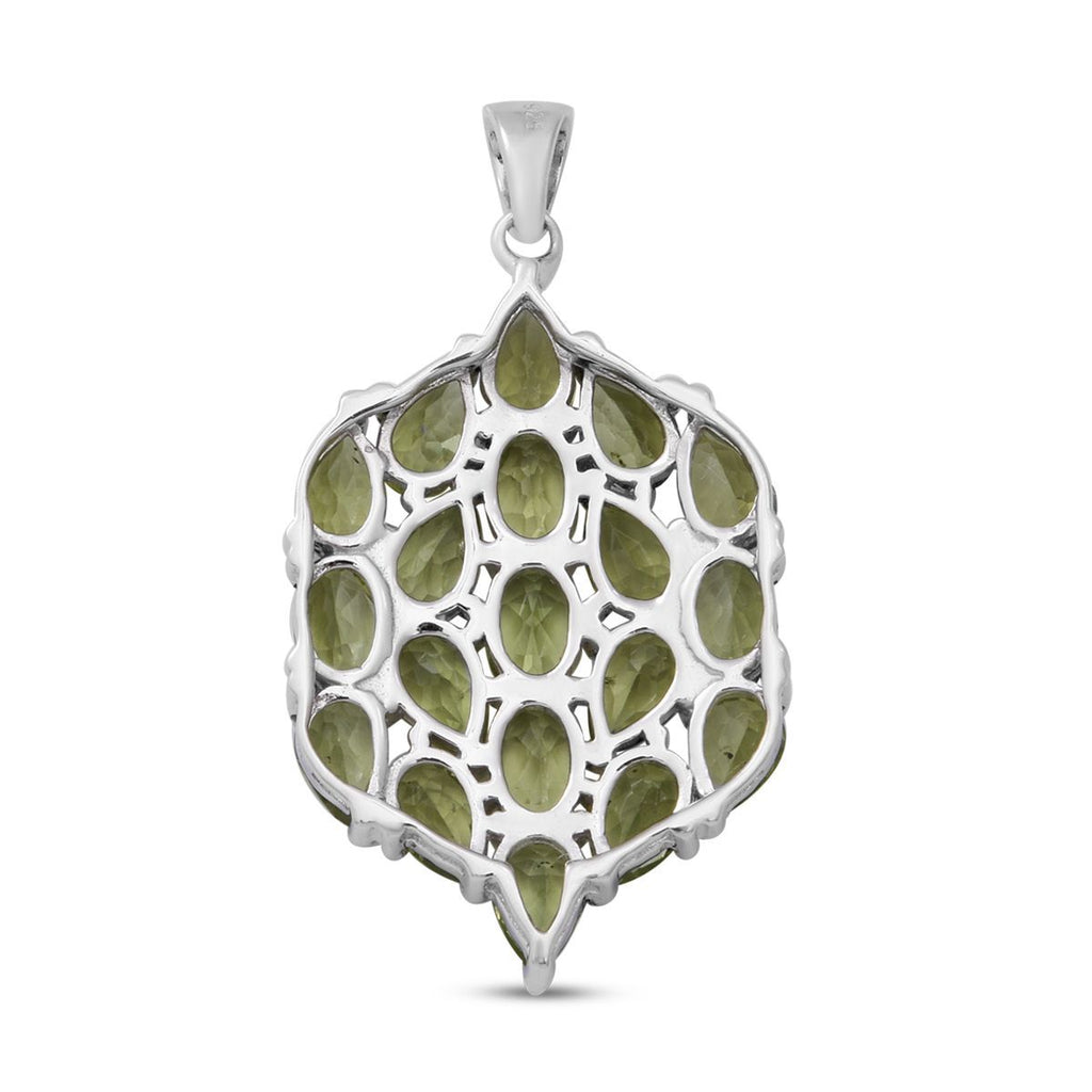 Natürlicher Peridot-Anhänger, 925 Silber platiniert ca. 8.70 ct