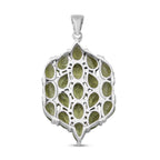 Natürlicher Peridot-Anhänger, 925 Silber platiniert ca. 8.70 ct