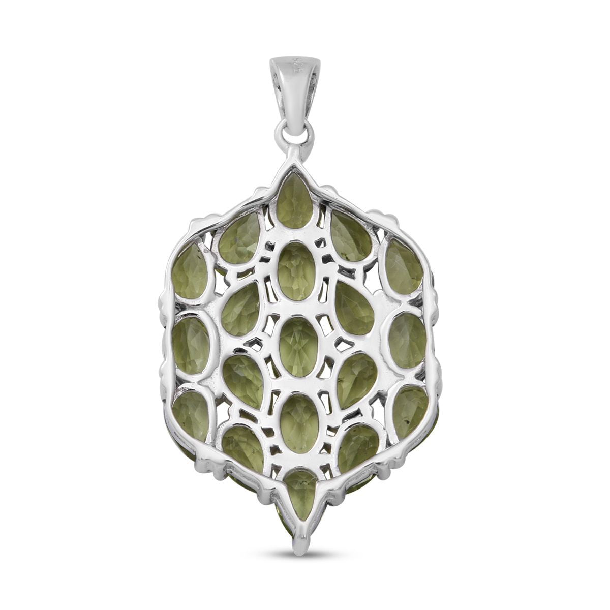 Natürlicher Peridot-Anhänger, 925 Silber platiniert ca. 8.70 ct