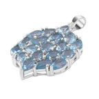 Himmelblauer Topas Anhänger, 925 Silber platiniert ca. 9,51 ct