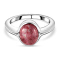 Norwegischer Thulit-Ring, 925 Silber platiniert (Größe 16.00) ca. 2.25 ct