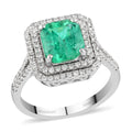 RHAPSODY AAAA kolumbianischer Smaragd und weißer Diamant-Ring, VS E-F, 950 Platin (Größe 20.00) ca. 2,90 ct