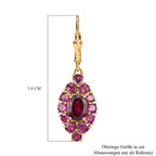 Rhodolith Granat-Ohrringe, 925 Silber vergoldet ca. 6,65 ct