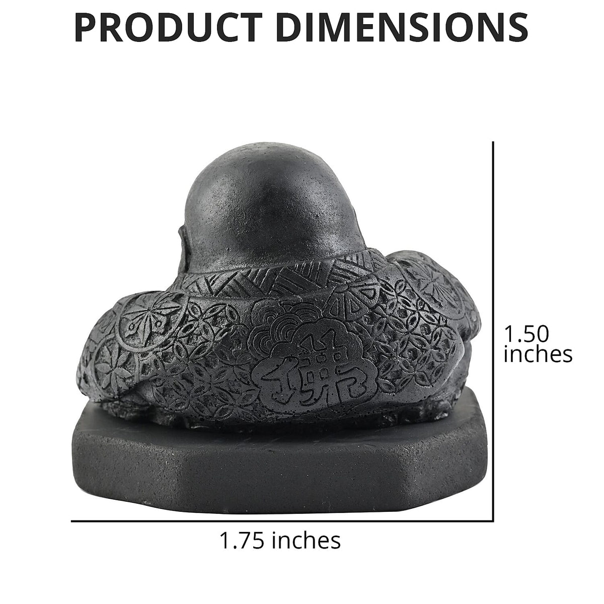 Chinese Buddha Shungite Figurine 1.5x1.75 Approx. 1200.00ctw