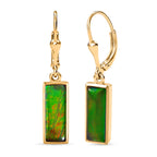 Kanadische Ammolit-Ohrringe, 925 Silber Gelbgold Vermeil, ca. 4,64 ct