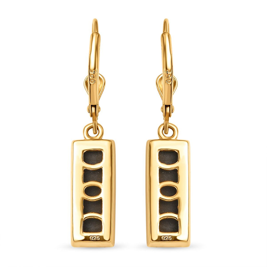 Kanadische Ammolit-Ohrringe, 925 Silber Gelbgold Vermeil, ca. 4,64 ct
