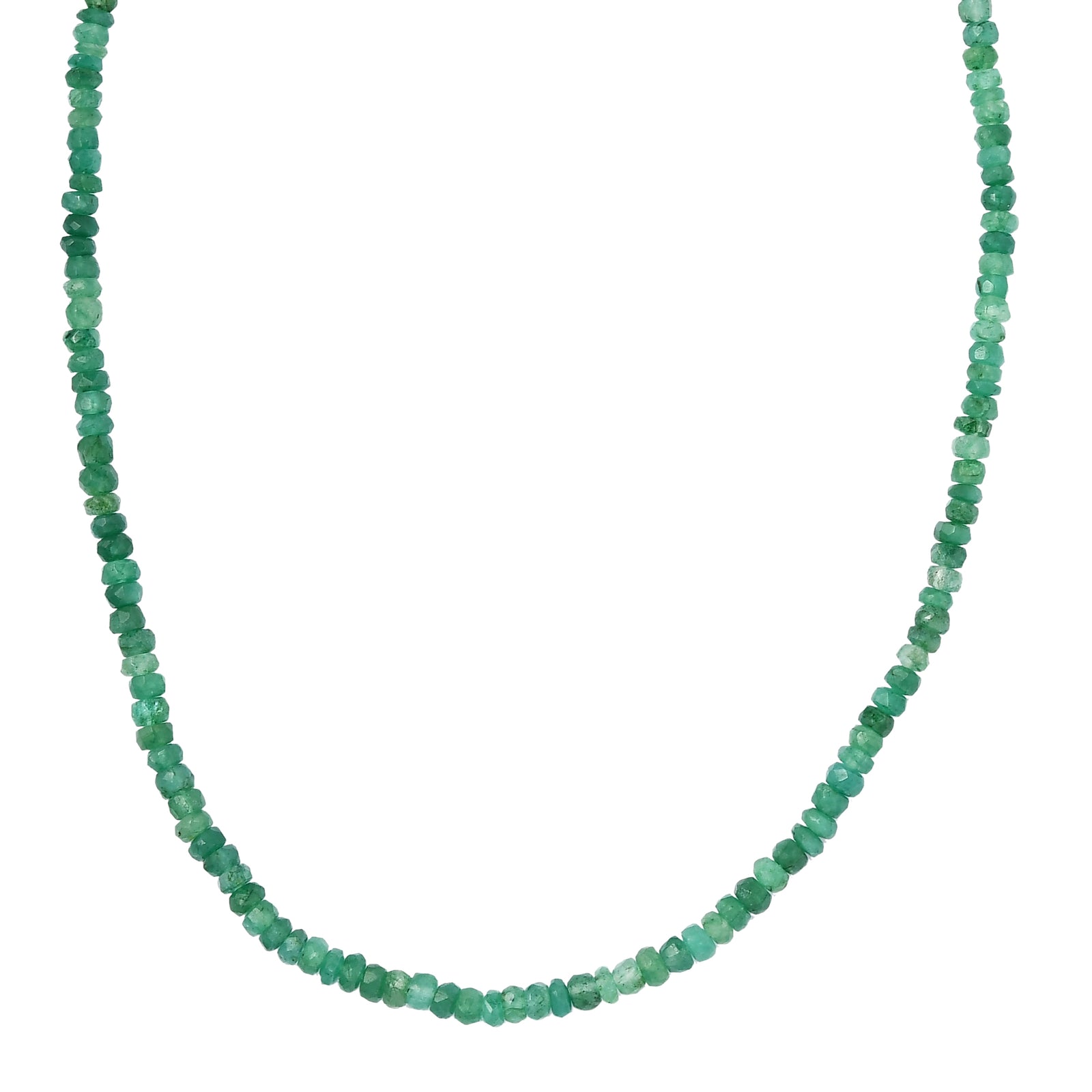 Kagem sambische Smaragd-Halskette, ca. 50 cm, 925 Silber vergoldet ca. 64,00 ct