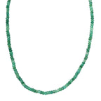Kagem sambische Smaragd-Halskette, ca. 50 cm, 925 Silber vergoldet ca. 64,00 ct