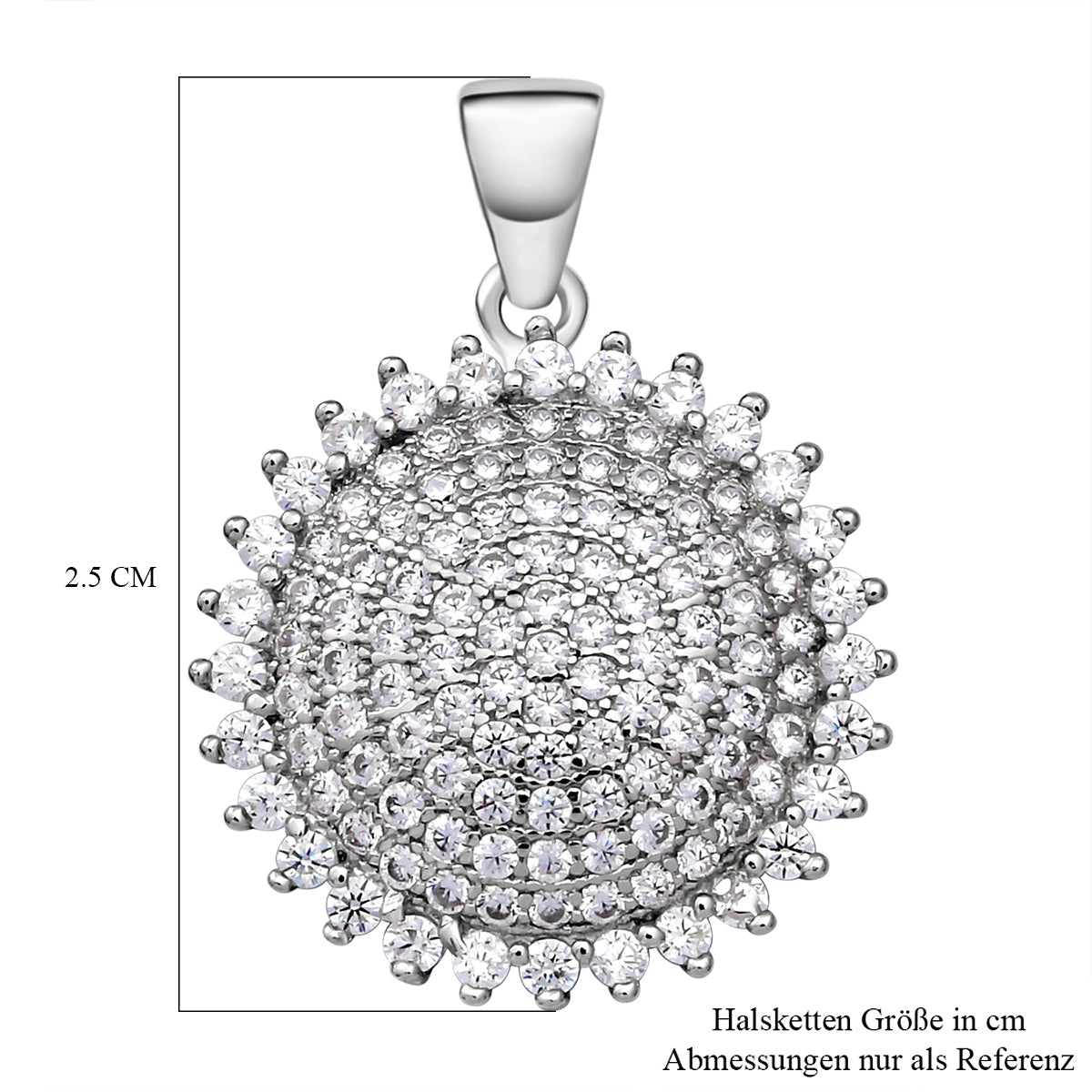 Lustro Stella - weißer Zirkonia-Anhänger, 925 Silber rhodiniert ca. 1,79 ct