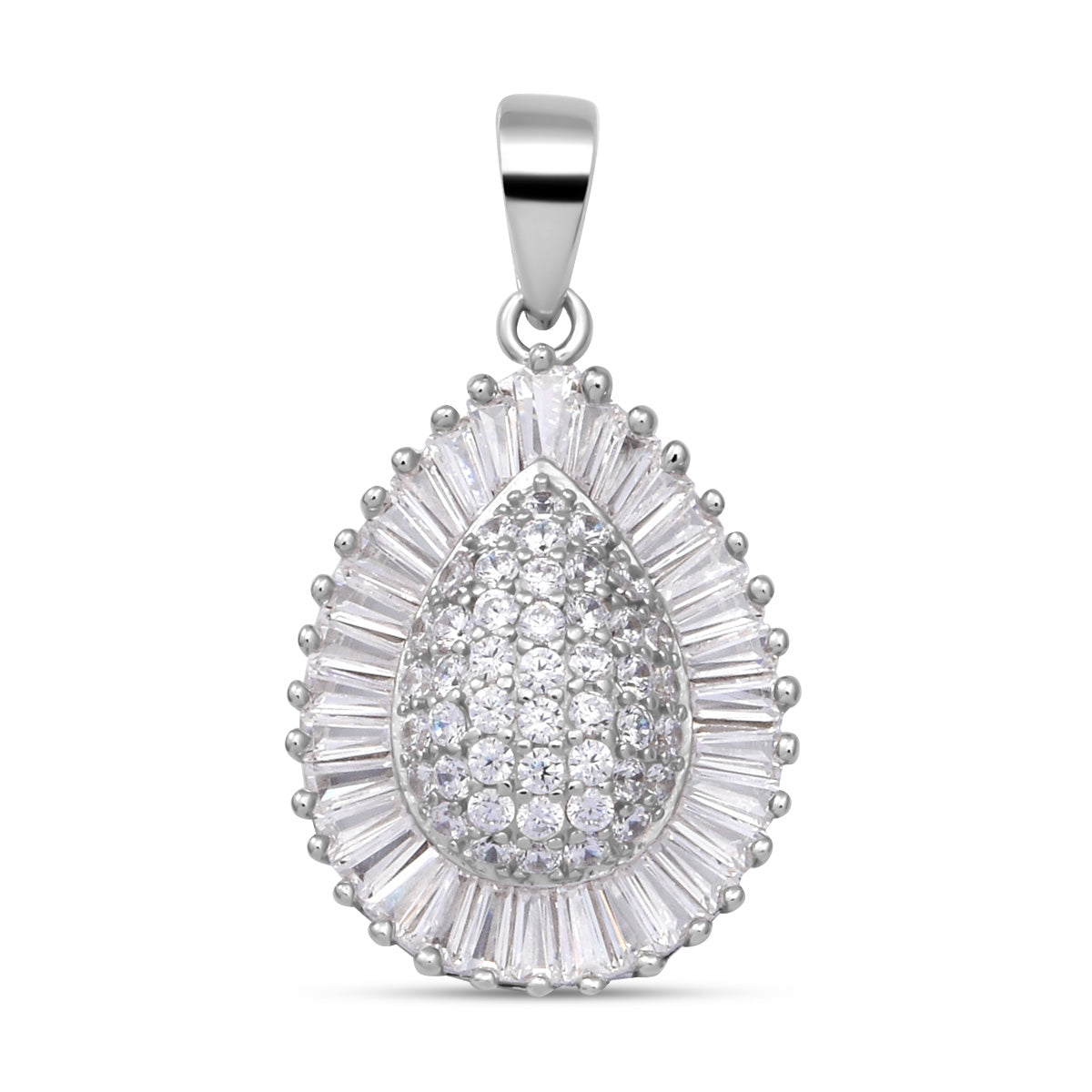 Lustro Stella - weißer Zirkonia-Anhänger, 925 Silber rhodiniert ca. 2,79 ct