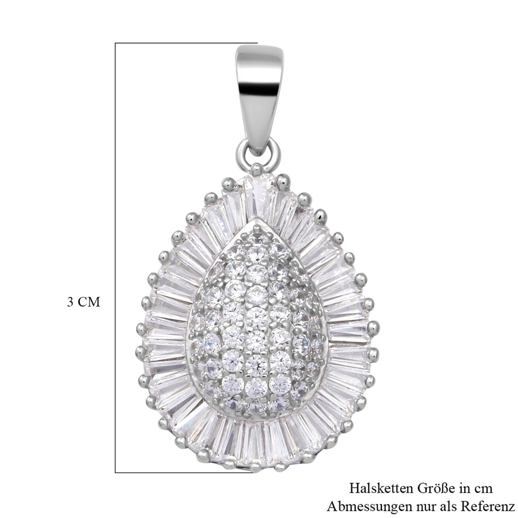 Lustro Stella - weißer Zirkonia-Anhänger, 925 Silber rhodiniert ca. 2,79 ct