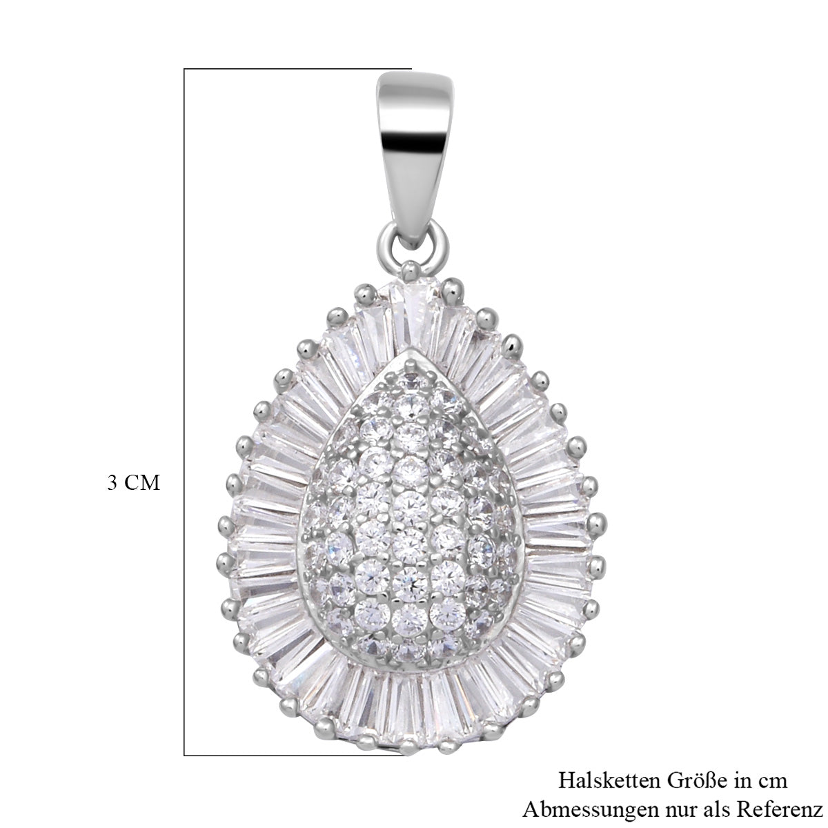 Lustro Stella - weißer Zirkonia-Anhänger, 925 Silber rhodiniert ca. 2,79 ct