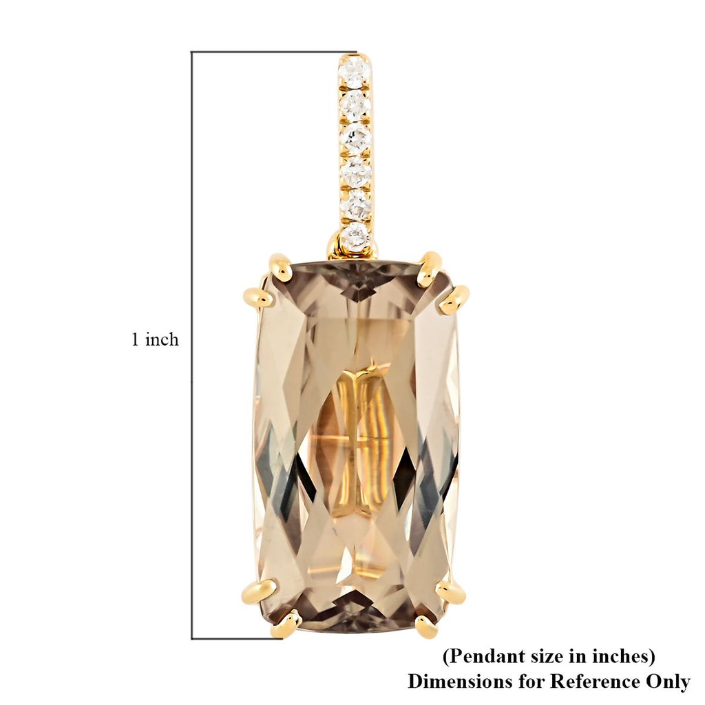ILIANA AAA Turkizit und weißer Diamant-Anhänger SI G-H, zertifiziert und geprüft, 750 Gelbgold ca. 7,20 ct