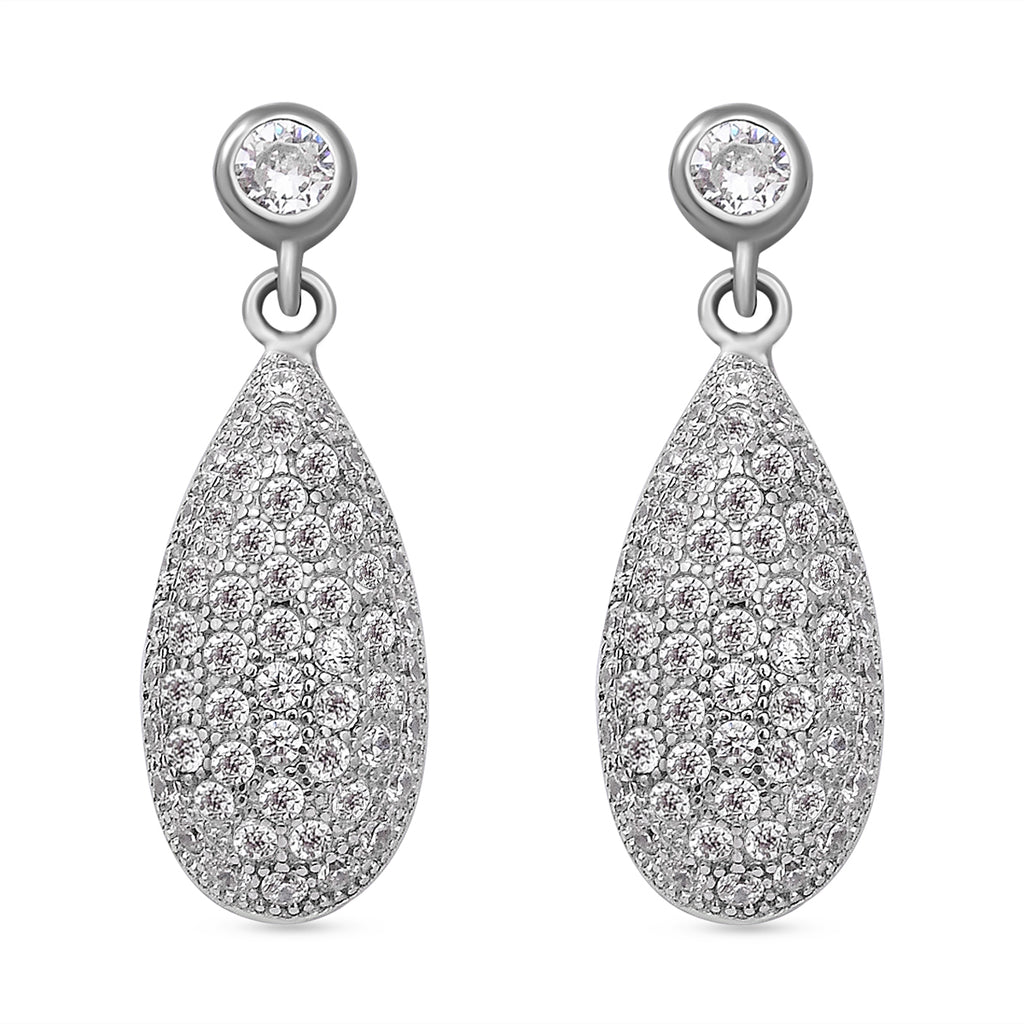 LUSTRO STELLA - weiße Zirkonia-Ohrringe, 925 Silber ca. 1.75 ct
