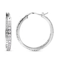 Lustro Stella - weiße Zirkonia-Creolen, 925 Silber rhodiniert ca. 1.26 ct