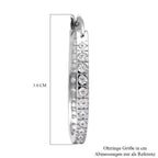 Lustro Stella - weiße Zirkonia-Creolen, 925 Silber rhodiniert ca. 1.26 ct