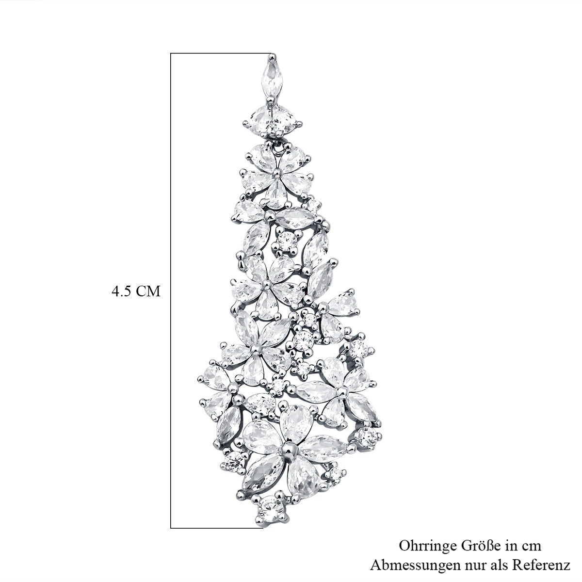 Lustro Stella - weiße Zirkonia-Ohrringe, 925 Silber rhodiniert ca. 15,09 ct