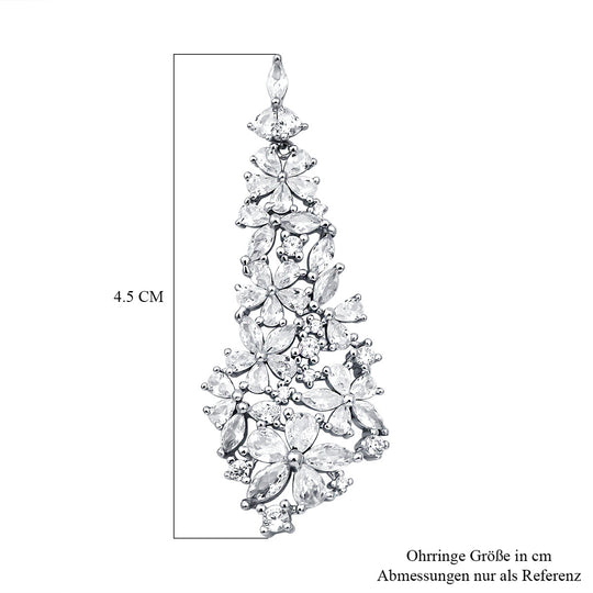 Lustro Stella - weiße Zirkonia-Ohrringe, 925 Silber rhodiniert ca. 15,09 ct