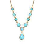 Amerikanisches, natürliches Sleeping Beauty Türkis Collier, ca. 45 cm, 925 Silber vergoldet ca. 5.36 ct