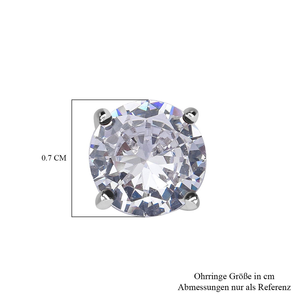 Lustro Stella - Weiße Zirkonia Ohrringe, 925 Silber rhodiniert ca. 0,71 ct