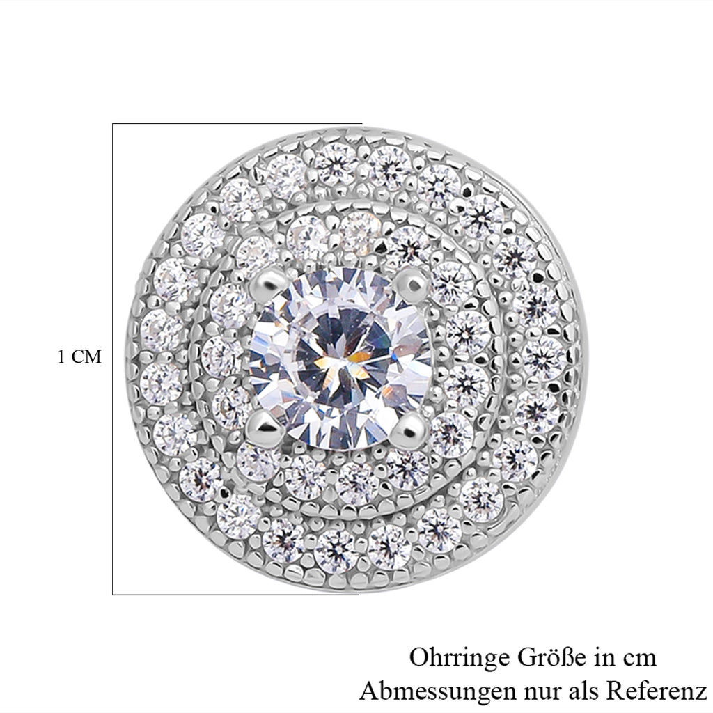 Lustro Stella - Weiße Zirkonia-Ohrringe, 925 Silber ca. 1,40 ct
