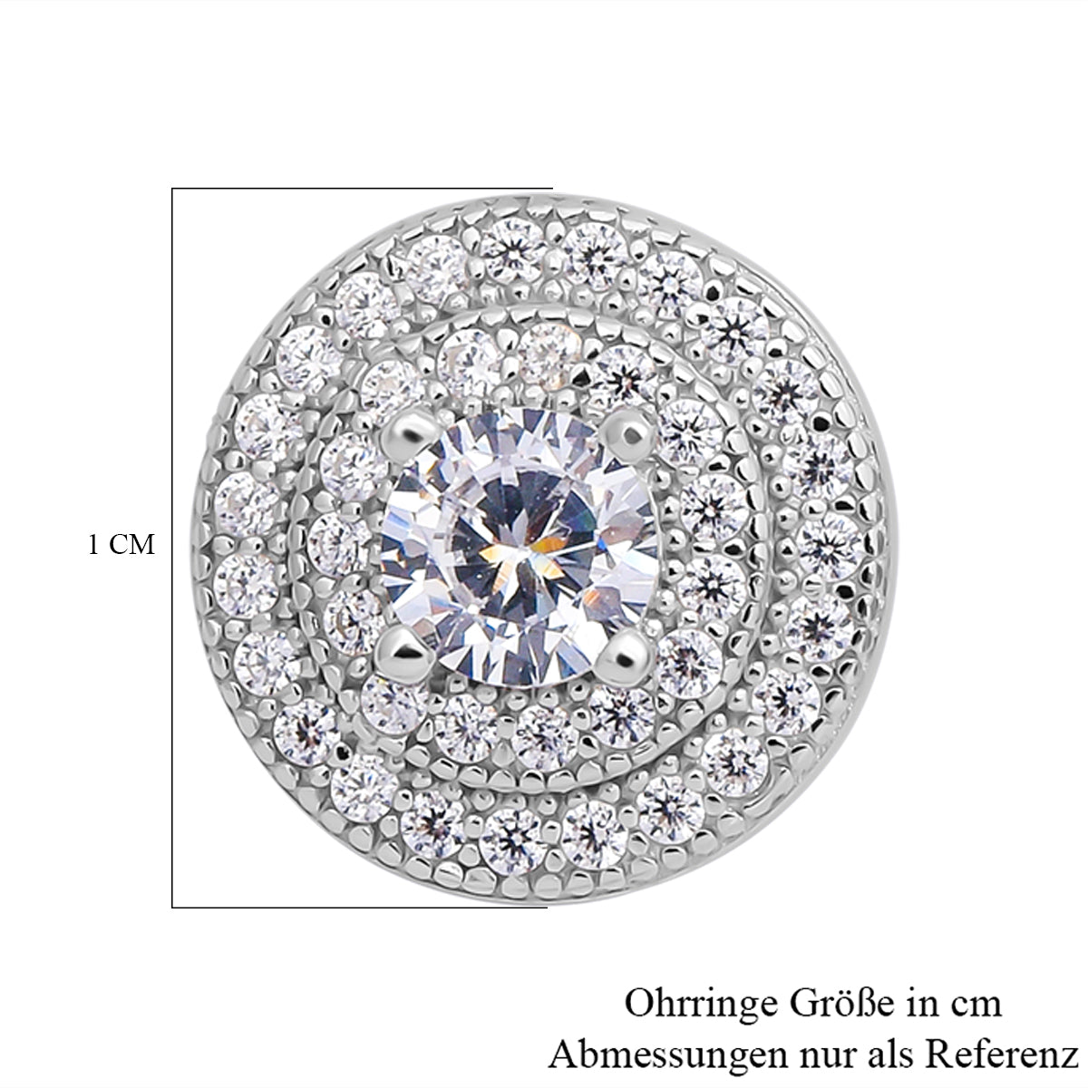 Lustro Stella - Weiße Zirkonia-Ohrringe, 925 Silber ca. 1,40 ct