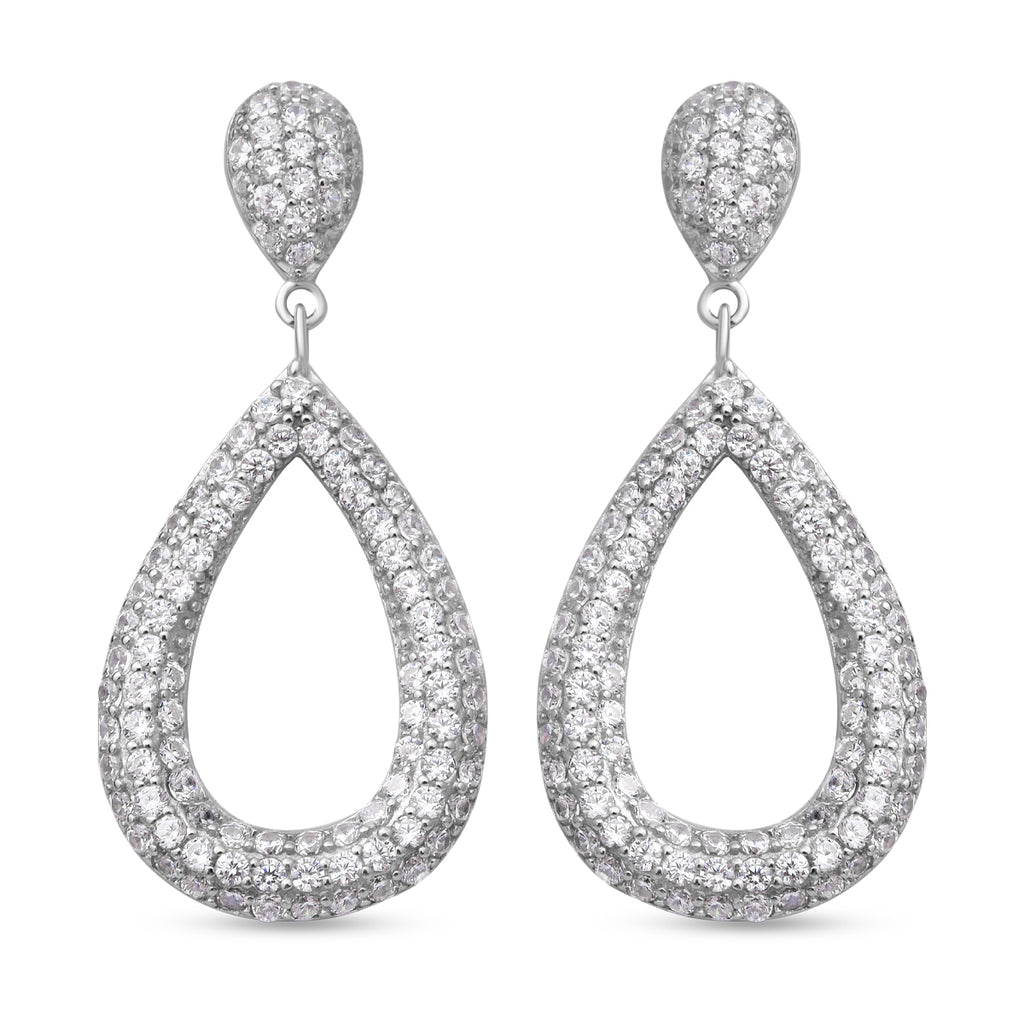 Lustro Stella - Weiße Zirkonia-Ohrringe, 925 Silber rhodiniert ca. 3.09 ct