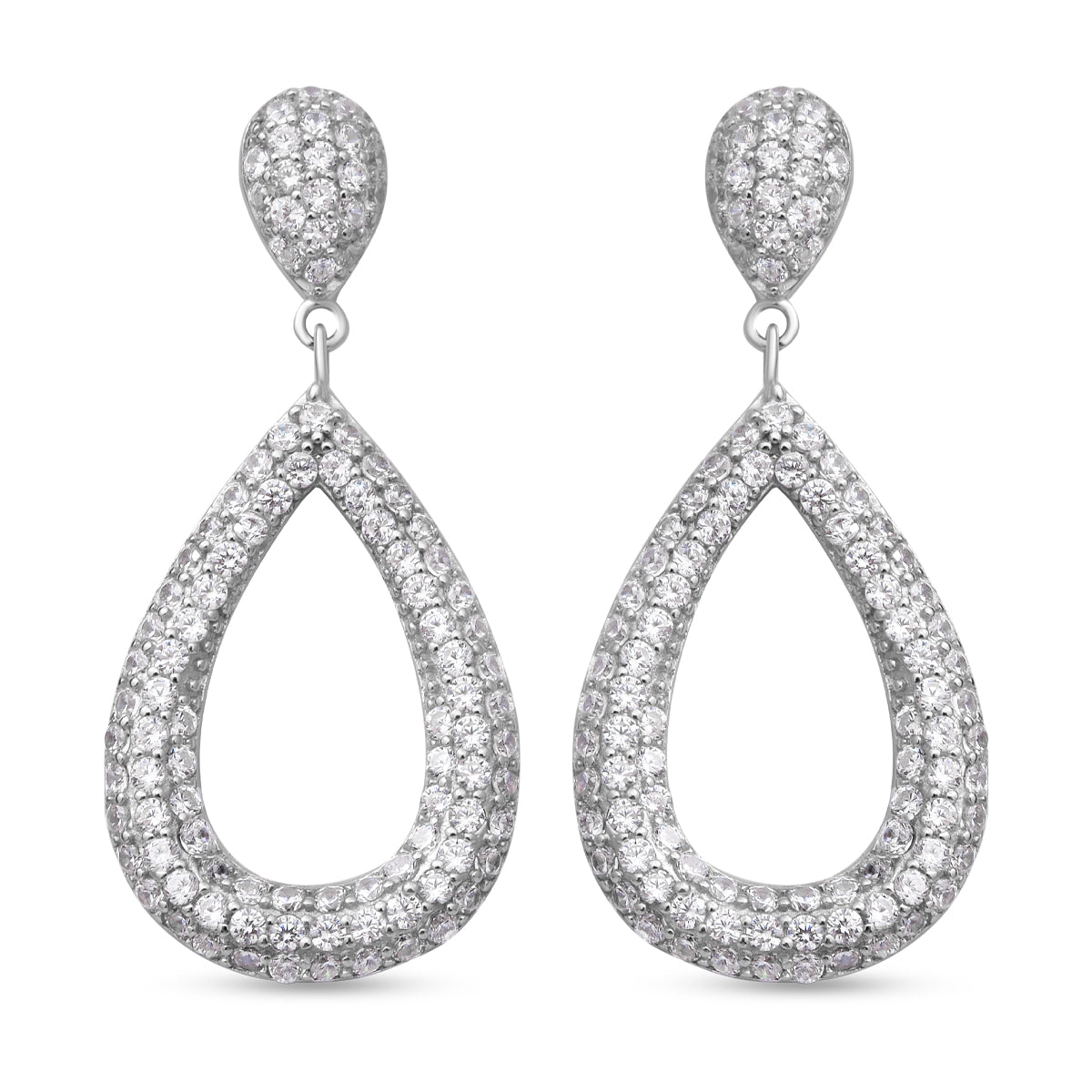 Lustro Stella - Weiße Zirkonia-Ohrringe, 925 Silber rhodiniert ca. 3.09 ct