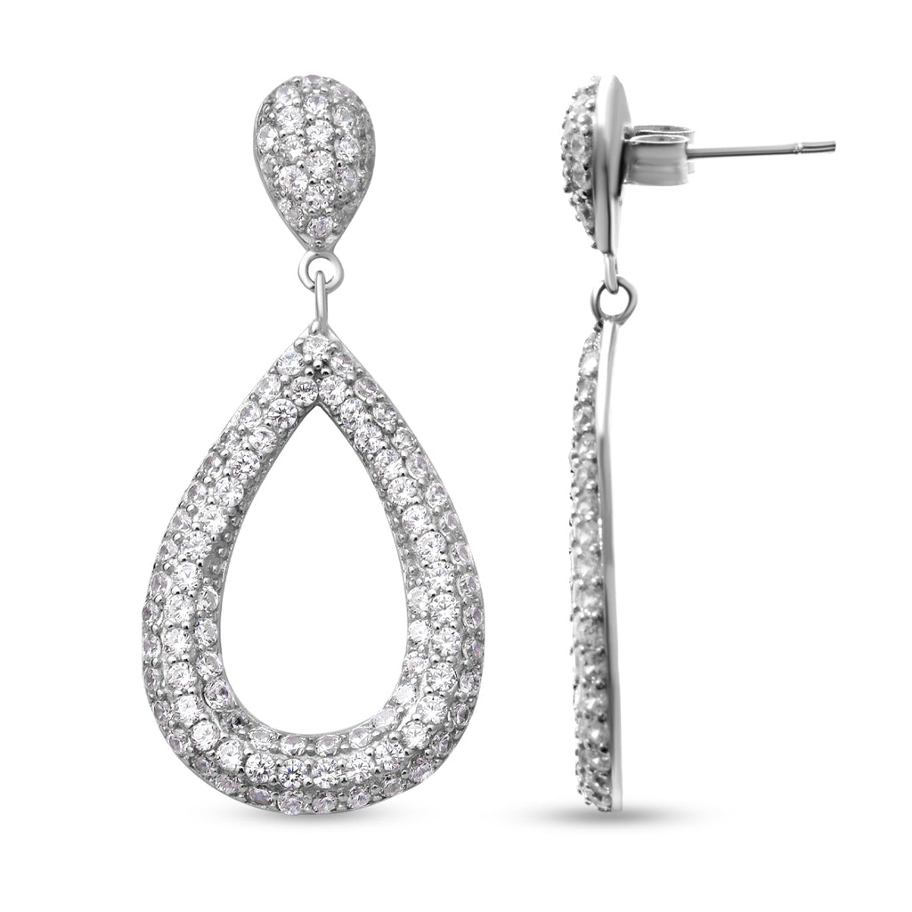 Lustro Stella - Weiße Zirkonia-Ohrringe, 925 Silber rhodiniert ca. 3.09 ct