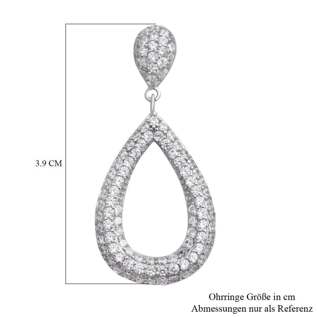 Lustro Stella - Weiße Zirkonia-Ohrringe, 925 Silber rhodiniert ca. 3.09 ct
