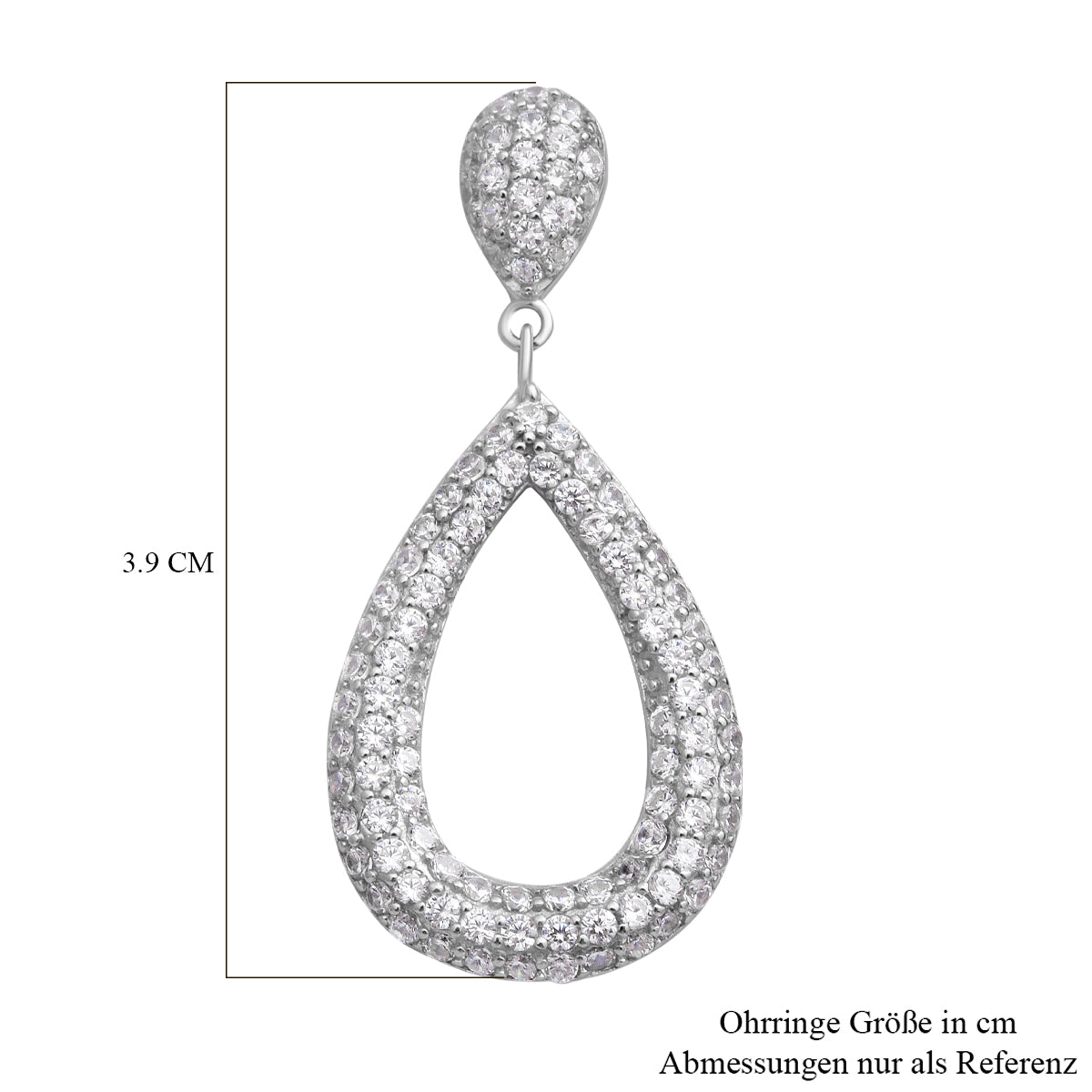 Lustro Stella - Weiße Zirkonia-Ohrringe, 925 Silber rhodiniert ca. 3.09 ct