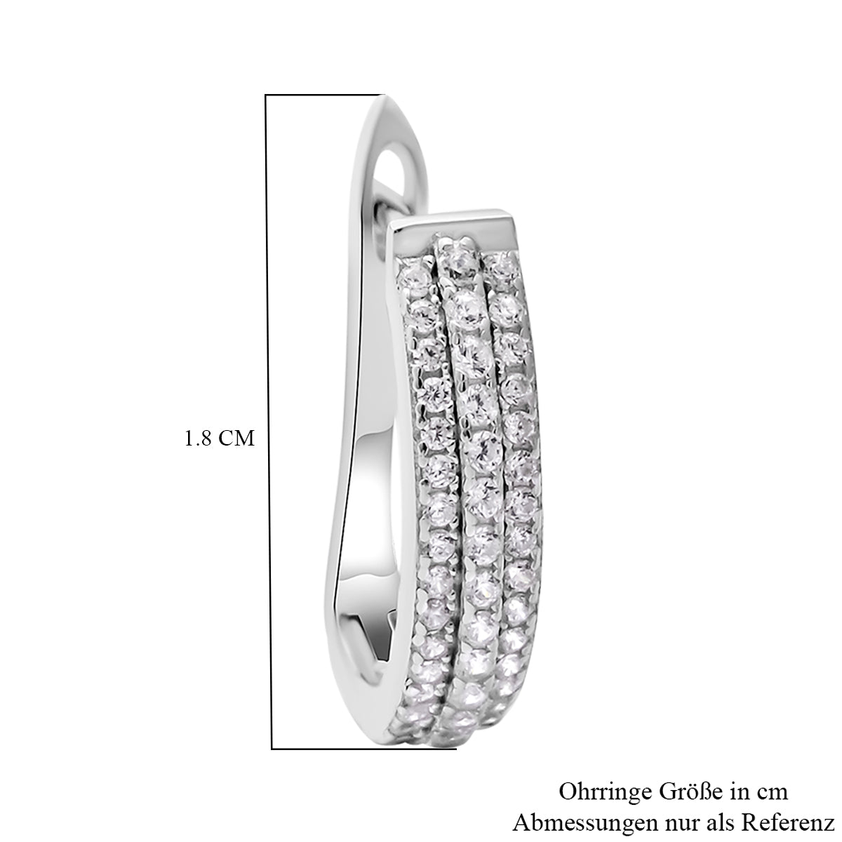 Lustro Stella - Weiße Zirkonia-Ohrringe, 925 Silber rhodiniert ca. 1.29 ct