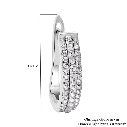Lustro Stella - Weiße Zirkonia-Ohrringe, 925 Silber rhodiniert ca. 1.29 ct