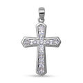 Lustro Stella - Weißer Zirkonia Kreuz-Anhänger, 925 Silber rhodiniert ca. 0,54 ct