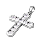 Lustro Stella - Weißer Zirkonia Kreuz-Anhänger, 925 Silber rhodiniert ca. 0,54 ct