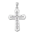Lustro Stella - Weißer Zirkonia Kreuz-Anhänger, 925 Silber rhodiniert ca. 0,54 ct