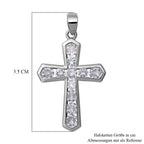 Lustro Stella - Weißer Zirkonia Kreuz-Anhänger, 925 Silber rhodiniert ca. 0,54 ct