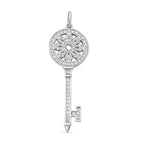 Lustro Stella - Weißer Zirkonia Schlüssel-Anhänger, 925 Silber rhodiniert ca. 1.21 ct