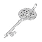Lustro Stella - Weißer Zirkonia Schlüssel-Anhänger, 925 Silber rhodiniert ca. 1.21 ct