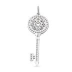 Lustro Stella - Weißer Zirkonia Schlüssel-Anhänger, 925 Silber rhodiniert ca. 1.21 ct