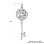 Lustro Stella - Weißer Zirkonia Schlüssel-Anhänger, 925 Silber rhodiniert ca. 1.21 ct