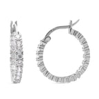 Lustro Stella - Weiße Zirkonia-Creolen, 925 Silber rhodiniert ca. 0.72 ct