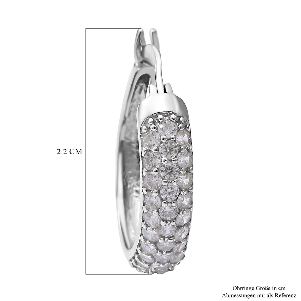 Lustro Stella - Weiße Zirkonia-Ohrringe, 925 Silber rhodiniert ca. 1.00 ct