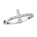 Lustro Stella - Weißer Zirkonia Kreuz-Ring, 925 Silber rhodiniert (Größe 16.00) ca. 0,18 ct