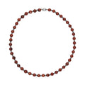 Rote Jaspis Halskette, ca. 50 cm, reiner Edelstahl ca. 162,50 ct
